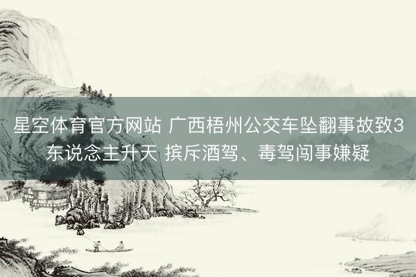 星空体育官方网站 广西梧州公交车坠翻事故致3东说念主升天 摈斥酒驾、毒驾闯事嫌疑