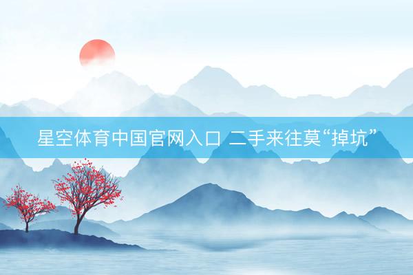 星空体育中国官网入口 二手来往莫“掉坑”