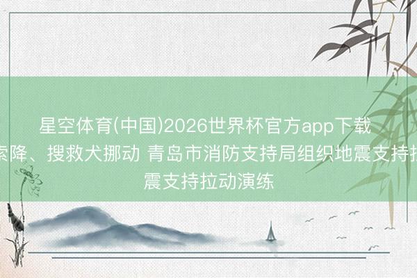 星空体育(中国)2026世界杯官方app下载 直升机索降、搜救犬挪动 青岛市消防支持局组织地震支持拉动演练