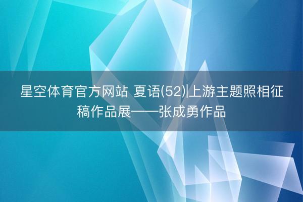 星空体育官方网站 夏语(52)|上游主题照相征稿作品展——张成勇作品