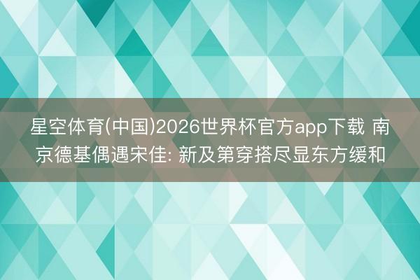 星空体育(中国)2026世界杯官方app下载 南京德基偶遇宋佳: 新及第穿搭尽显东方缓和