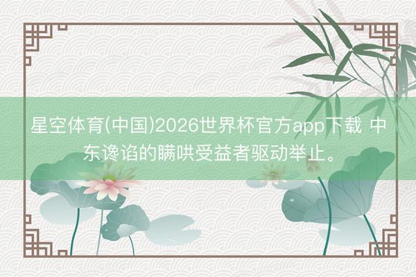 星空体育(中国)2026世界杯官方app下载 中东谗谄的瞒哄受益者驱动举止。