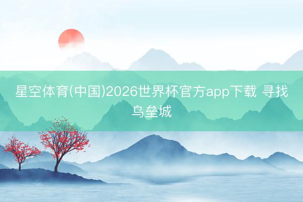 星空体育(中国)2026世界杯官方app下载 寻找乌垒城