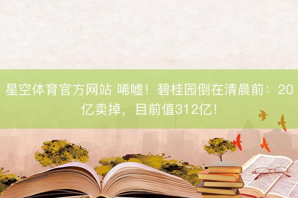 星空体育官方网站 唏嘘！碧桂园倒在清晨前：20亿卖掉，目前值312亿！