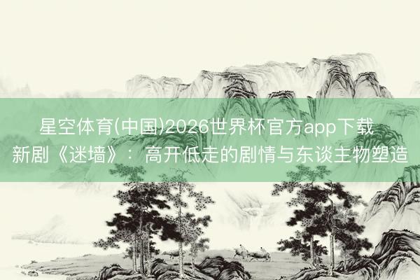 星空体育(中国)2026世界杯官方app下载 新剧《迷墙》：高开低走的剧情与东谈主物塑造
